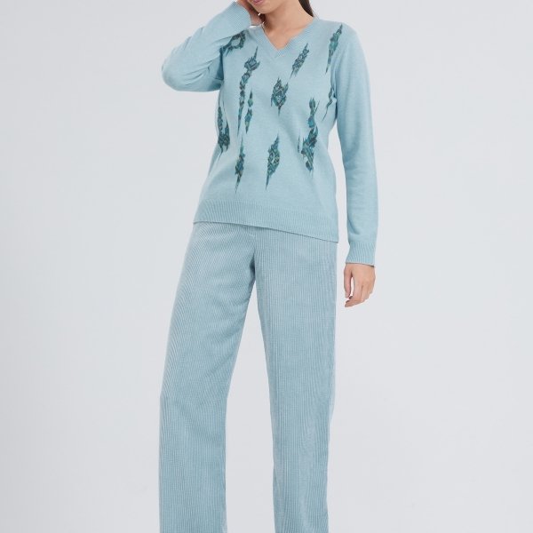 Ribfluwelen broek
