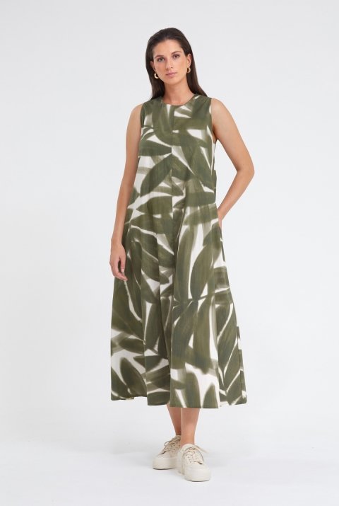 Blue iV outfit donker groen zebra print pull gillet kleed broek