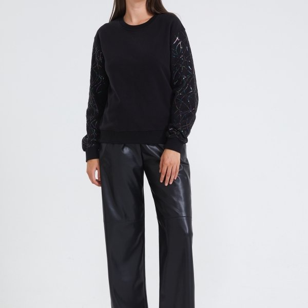 Sweater met fantasie mouwen