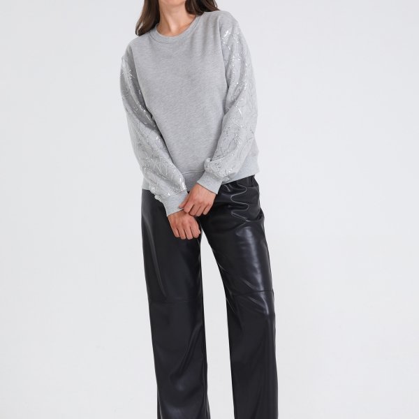 Sweater met fantasie mouwen