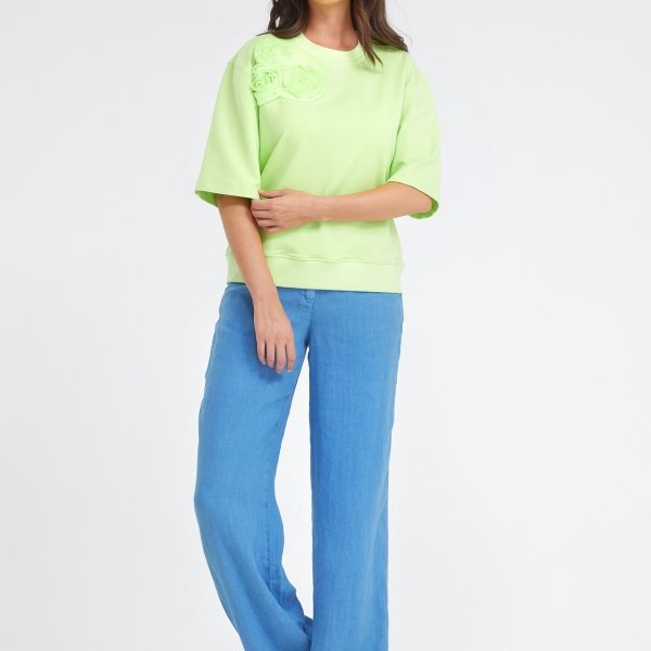 Sweater met tulle bloemen