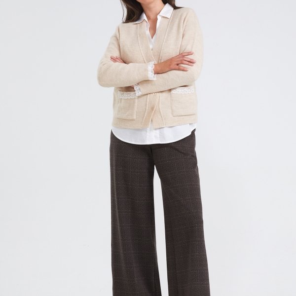 Cardigan met kanten details